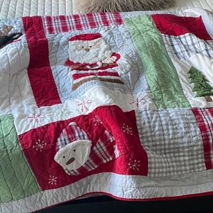 Pottery Barn Kids Red and Green Holiday Quilt